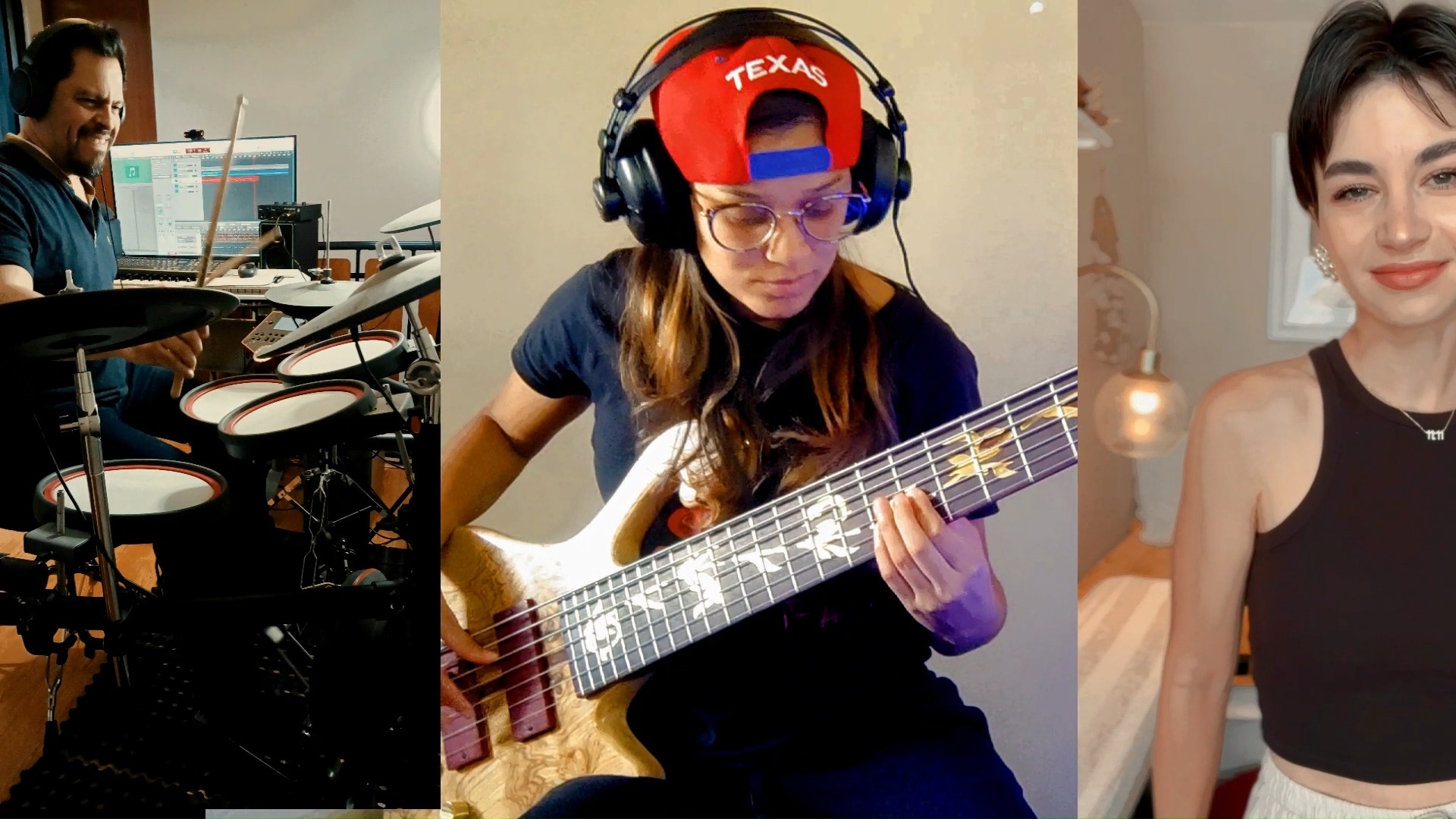 The U-Nation band in a three-panel collage